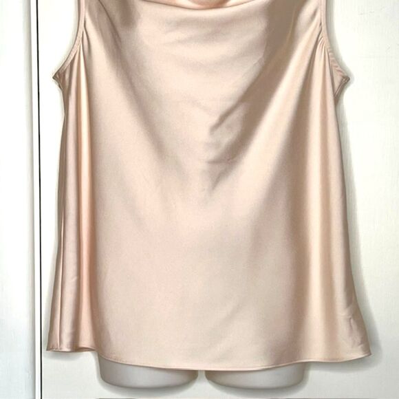 NWOT J.CREW .365 SUBTILE PINK SATIN LOOK COWL NECK SLEEVELESS TOP SIZE MEDIUM - Picture 4 of 9